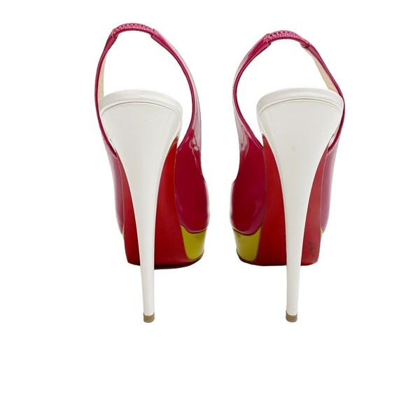 CHRISTIAN LOUBOUTIN Lady Peep Sling 150 Patent Leather in Cyclamen - Picture 5 of 14